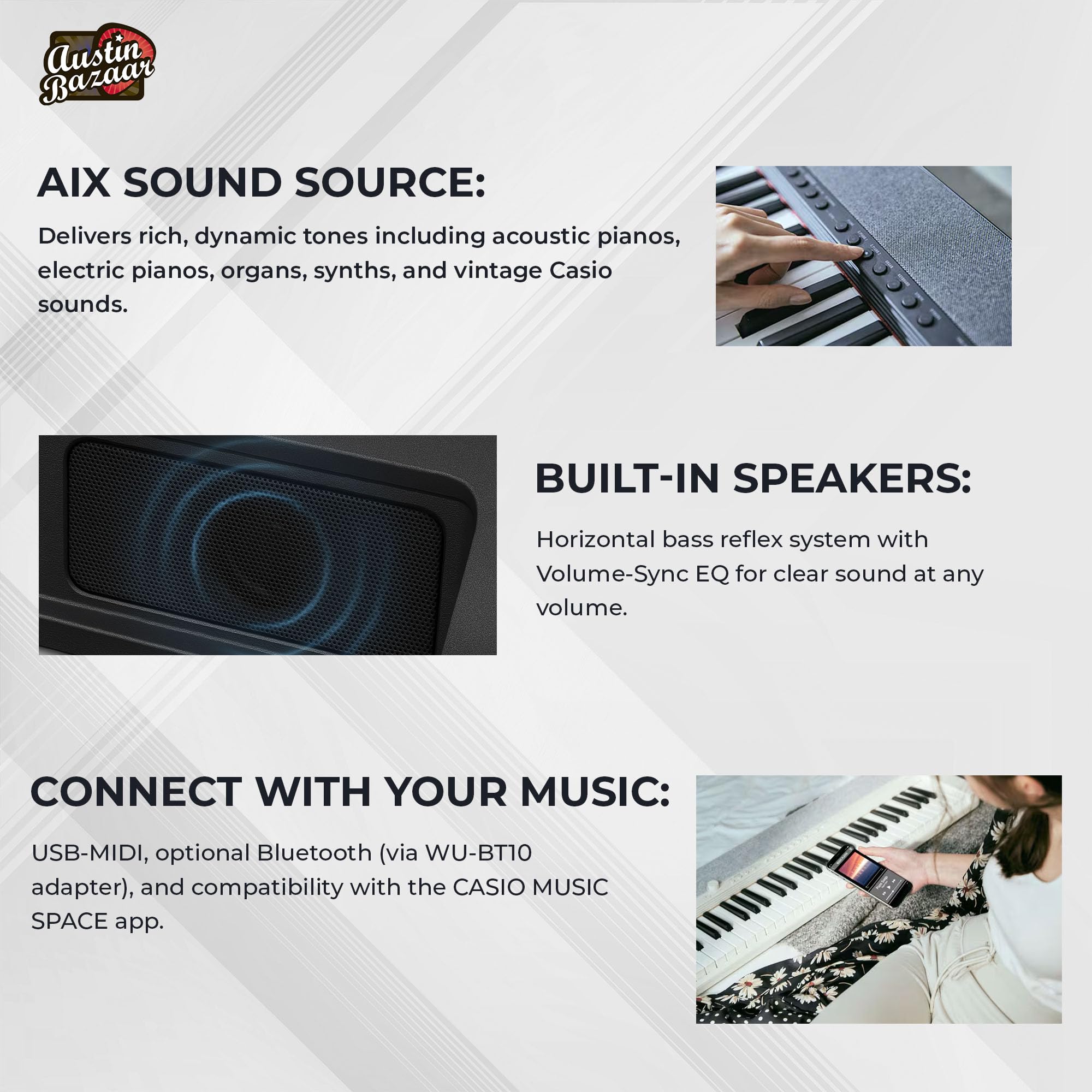 Amazon.com: Casio CT-S1 Casiotone 61-Key Portable Keyboard - Black